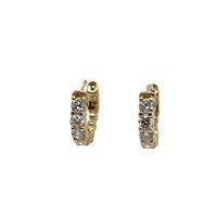 14K Yellow Diamonds Small Hoop Earrings