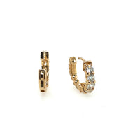 14K Yellow Diamonds Small Hoop Earrings img2