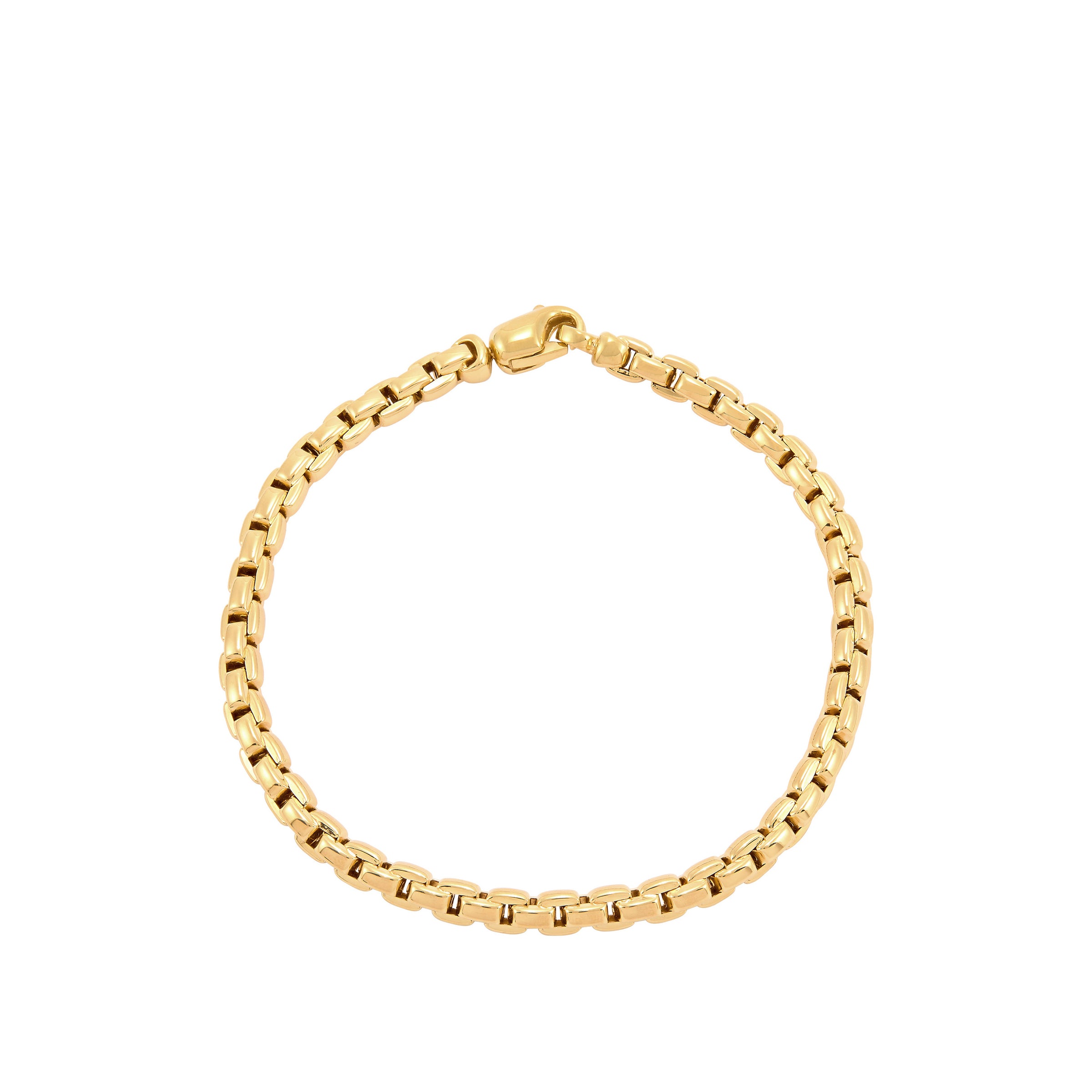 14K Yellow Gents Gold 3.5MM Box Chain Bracelet img1