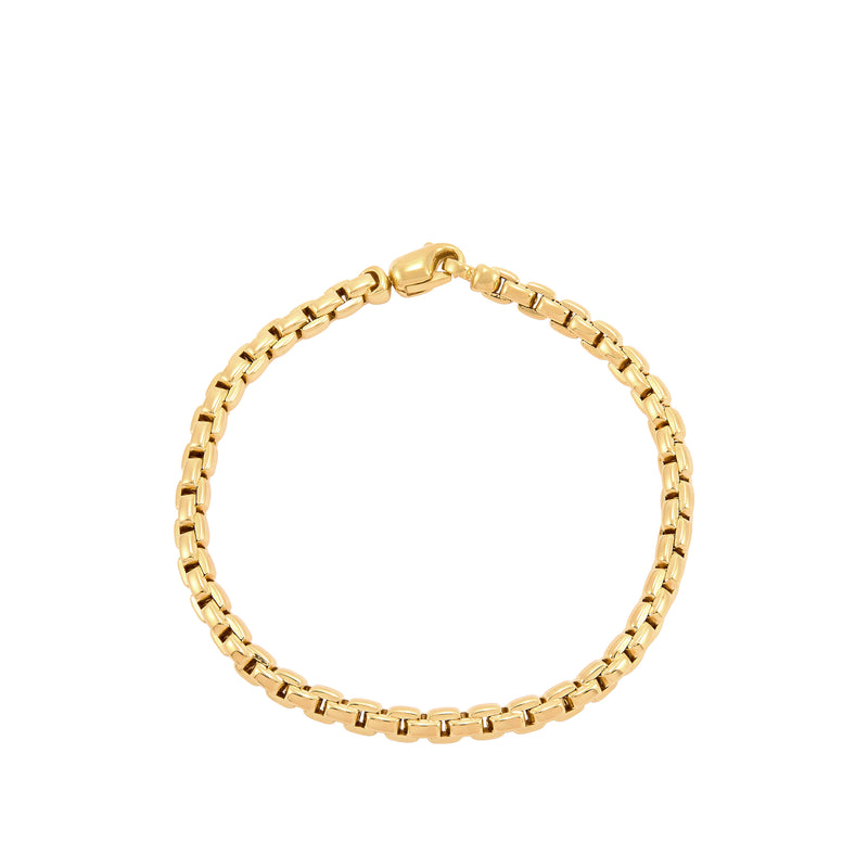 14K Yellow Gents Gold 3.5MM Box Chain Bracelet img1
