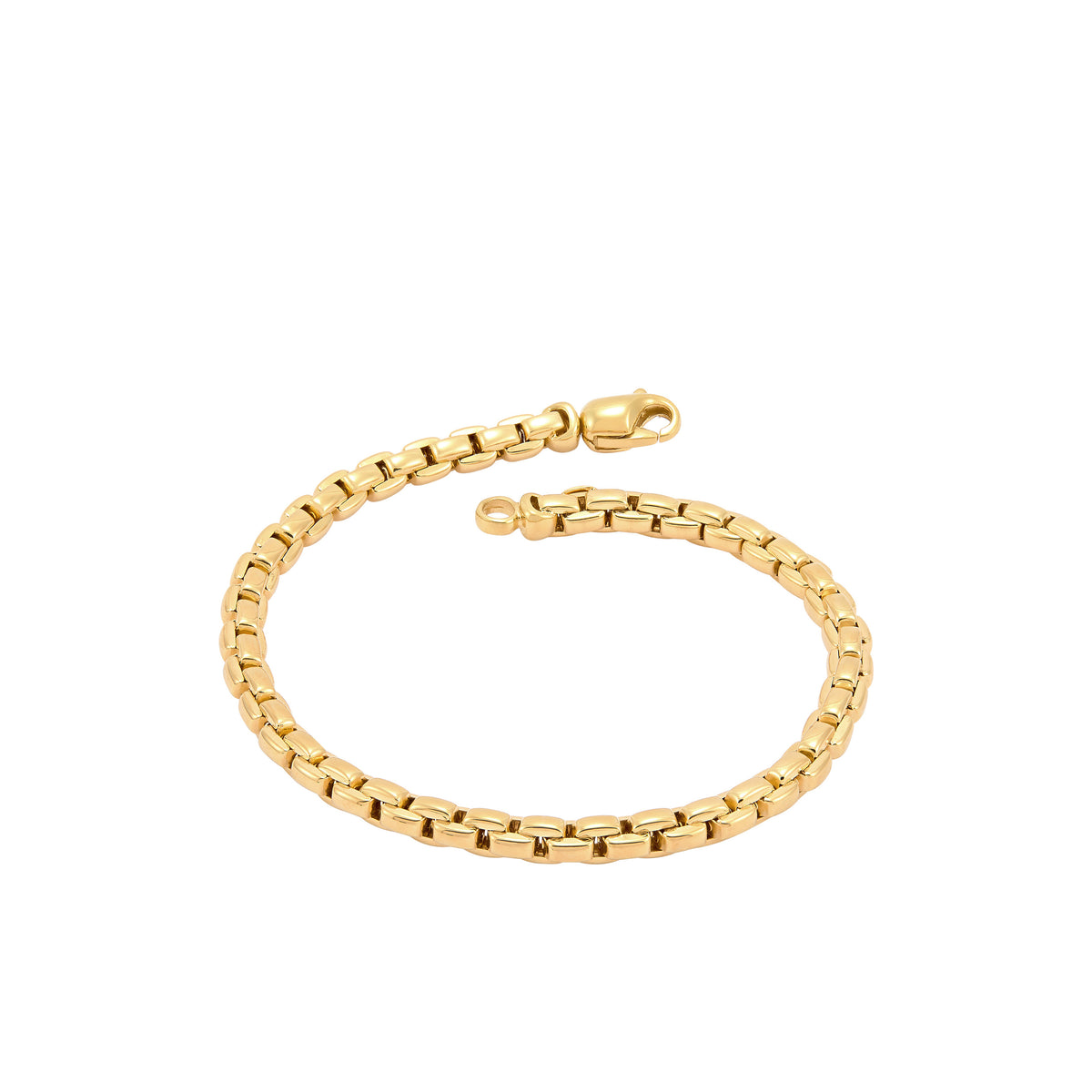 14K Yellow Gents Gold 3.5MM Box Chain Bracelet img2