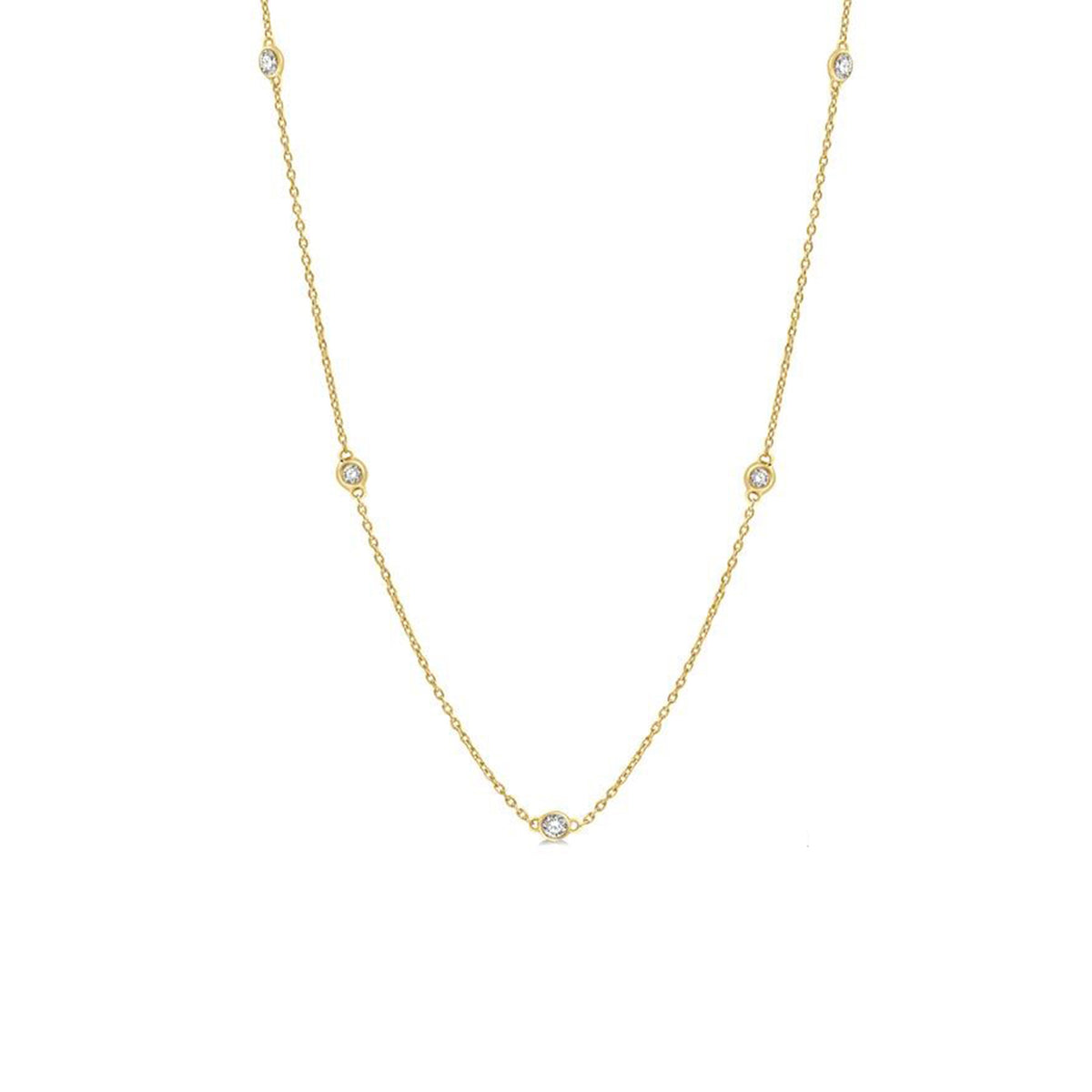 14K Yellow Gold .25 Carat Diamond by the Yard Necklace