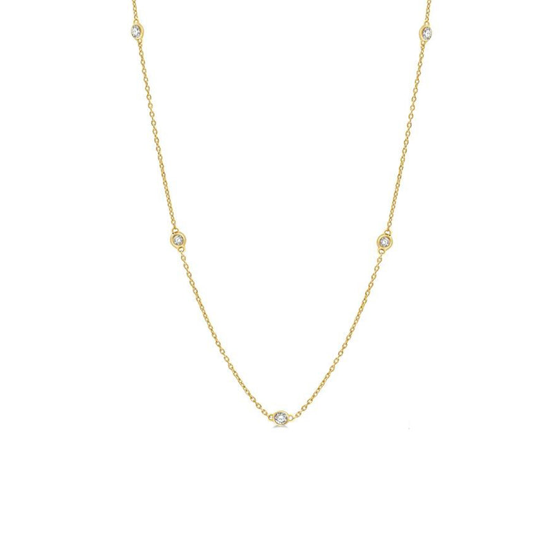14K Yellow Gold .25 Carat Diamond by the Yard Necklace