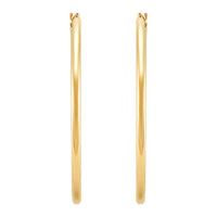 14K Yellow Gold 2x40MM Hoop Earrings img3