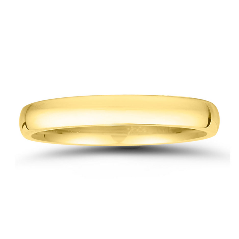 14K Yellow Gold 3MM High Dome Wedding Band Size 9