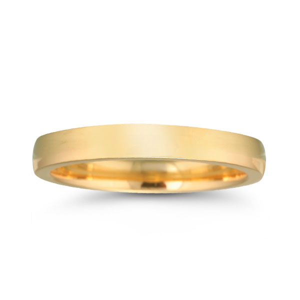 14K Yellow Gold 3MM Low Dome Wedding Band