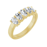 14K Yellow Gold 5-Stone Oval Cut Diamond Band img1
