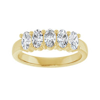 14K Yellow Gold 5-Stone Oval Cut Diamond Band img2