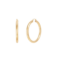 14K Yellow Gold 5x50MM Hoop Earrings