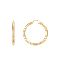 14K Yellow Gold 5x50MM Hoop Earrings img2
