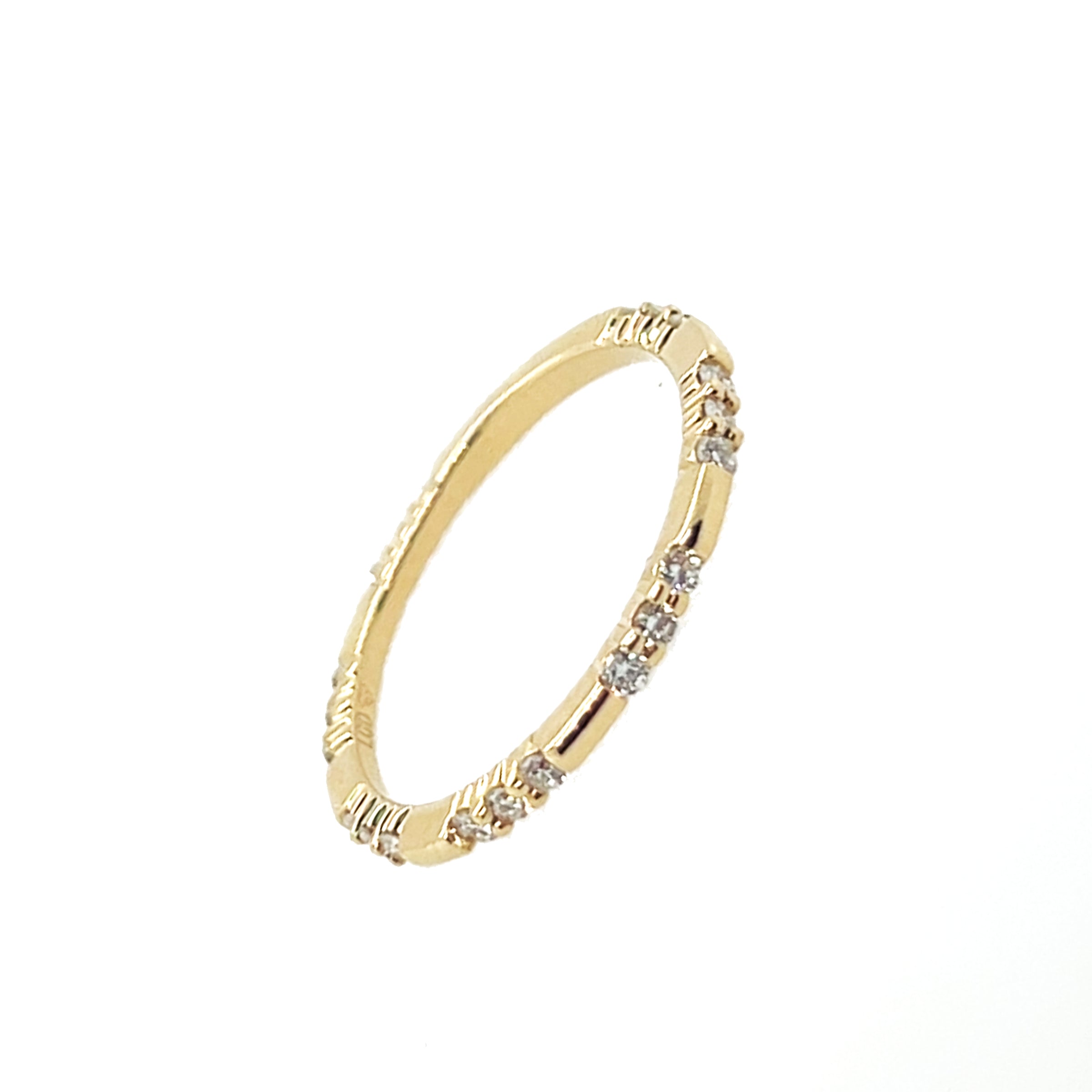 14K Yellow Gold 7-Station Lab-Grown Round Diamond Band img2