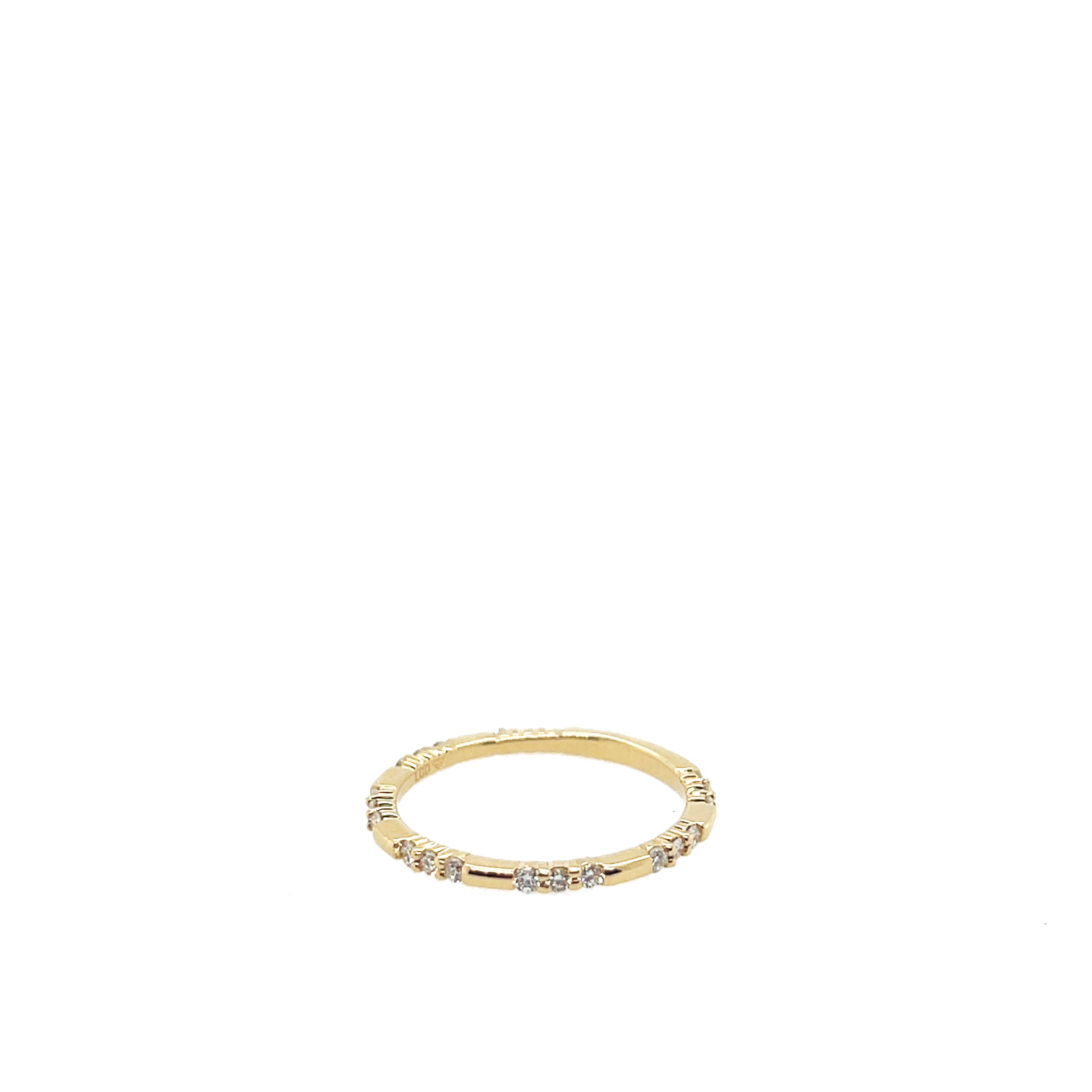 14K Yellow Gold 7-Station Lab-Grown Round Diamond Band img3