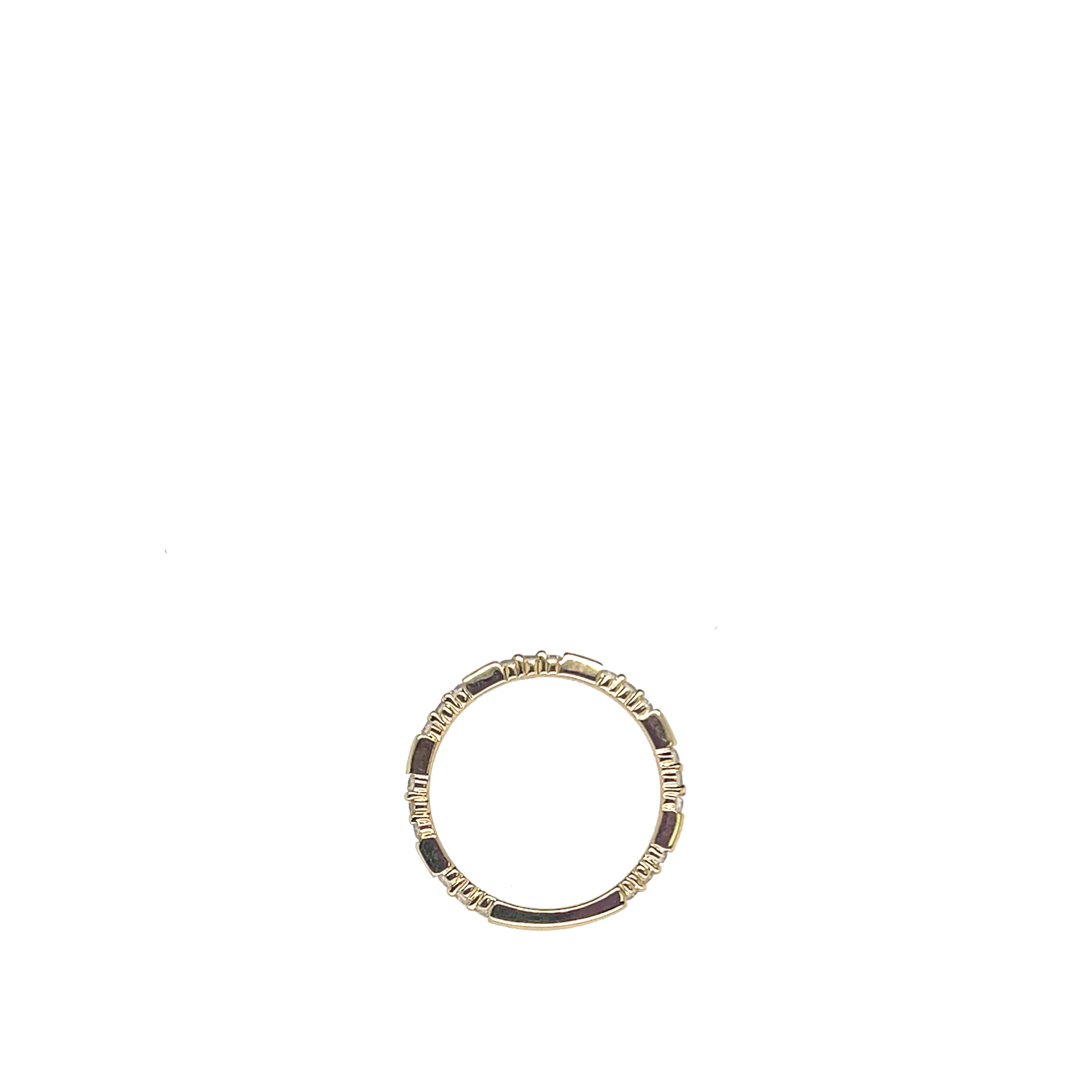 14K Yellow Gold 7-Station Lab-Grown Round Diamond Band img4