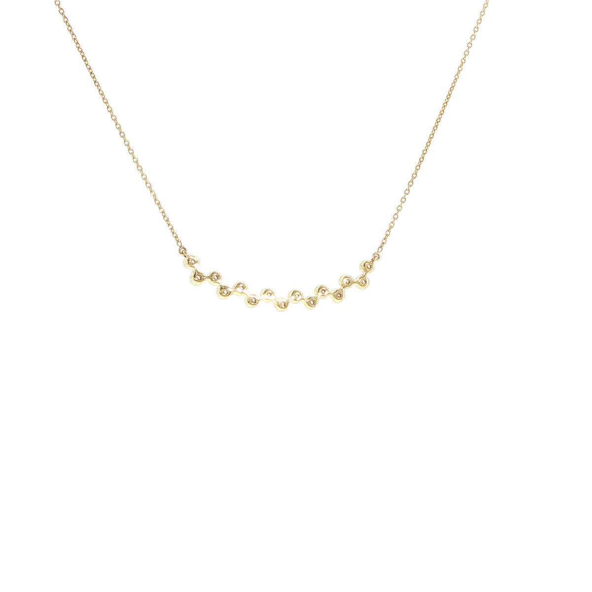 14K Yellow Gold Bezel Set Diamond Bar Necklace img2