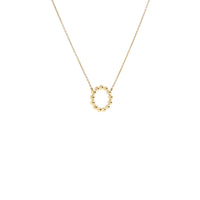 14K Yellow Gold Bezel Set Diamond Circle Necklace img3