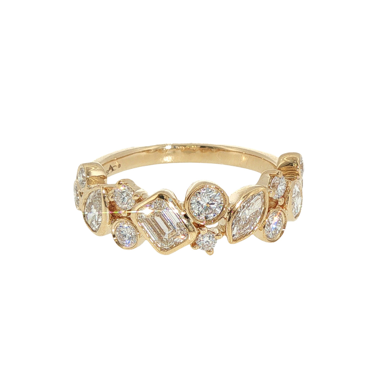 14K Yellow Gold Bezel Set Diamond Ring