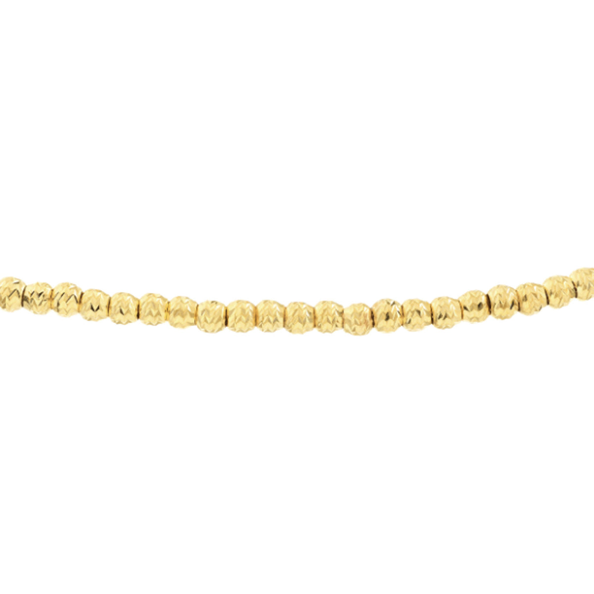 14K Yellow Gold Diamond-Cut Beaded Bolo Bracelet Image 1