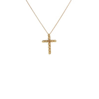 14K Yellow Gold Diamond Cross Necklace, 1.00 Carat img2