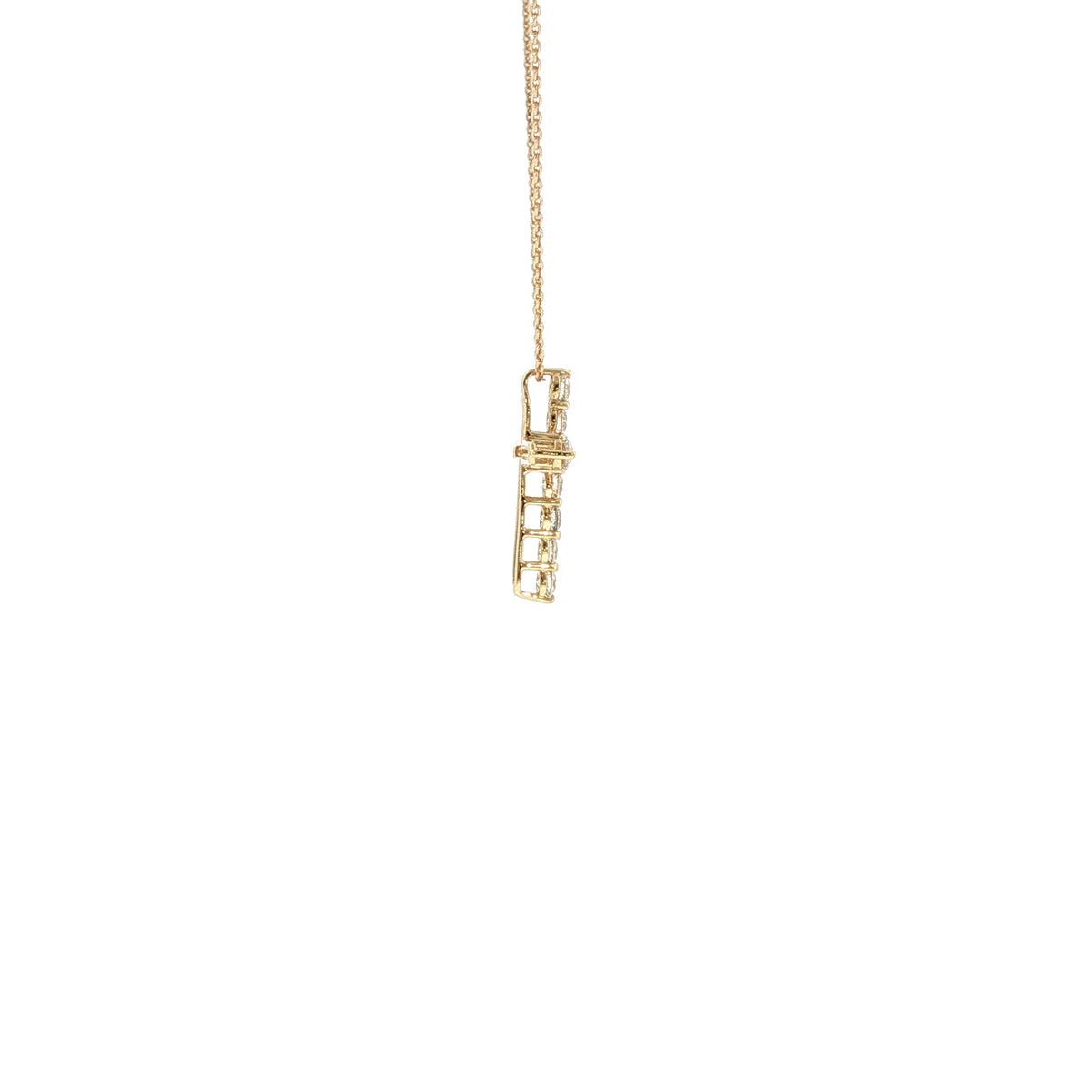 14K Yellow Gold Diamond Cross Necklace, 1.00 Carat img3