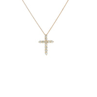 14K Yellow Gold Diamond Cross Necklace, 1.00 Carat img4