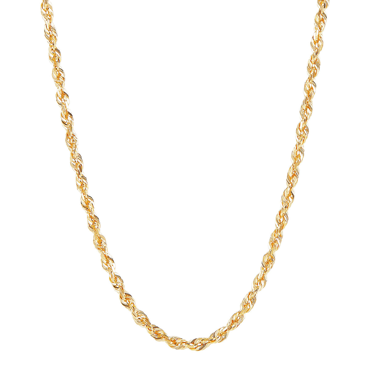 14K Yellow Gold Dual Glitter Rope chain Image 1