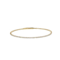14K Yellow Gold Eternity Flexible Diamond Bangle Bracelet