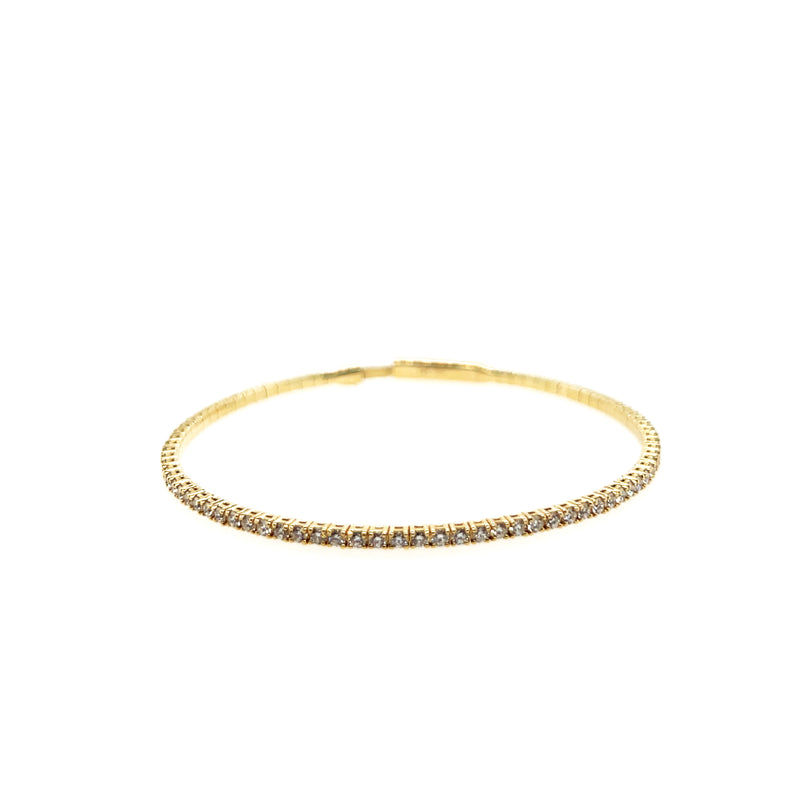 14K Yellow Gold Flex Diamond Bangle Bracelet img1
