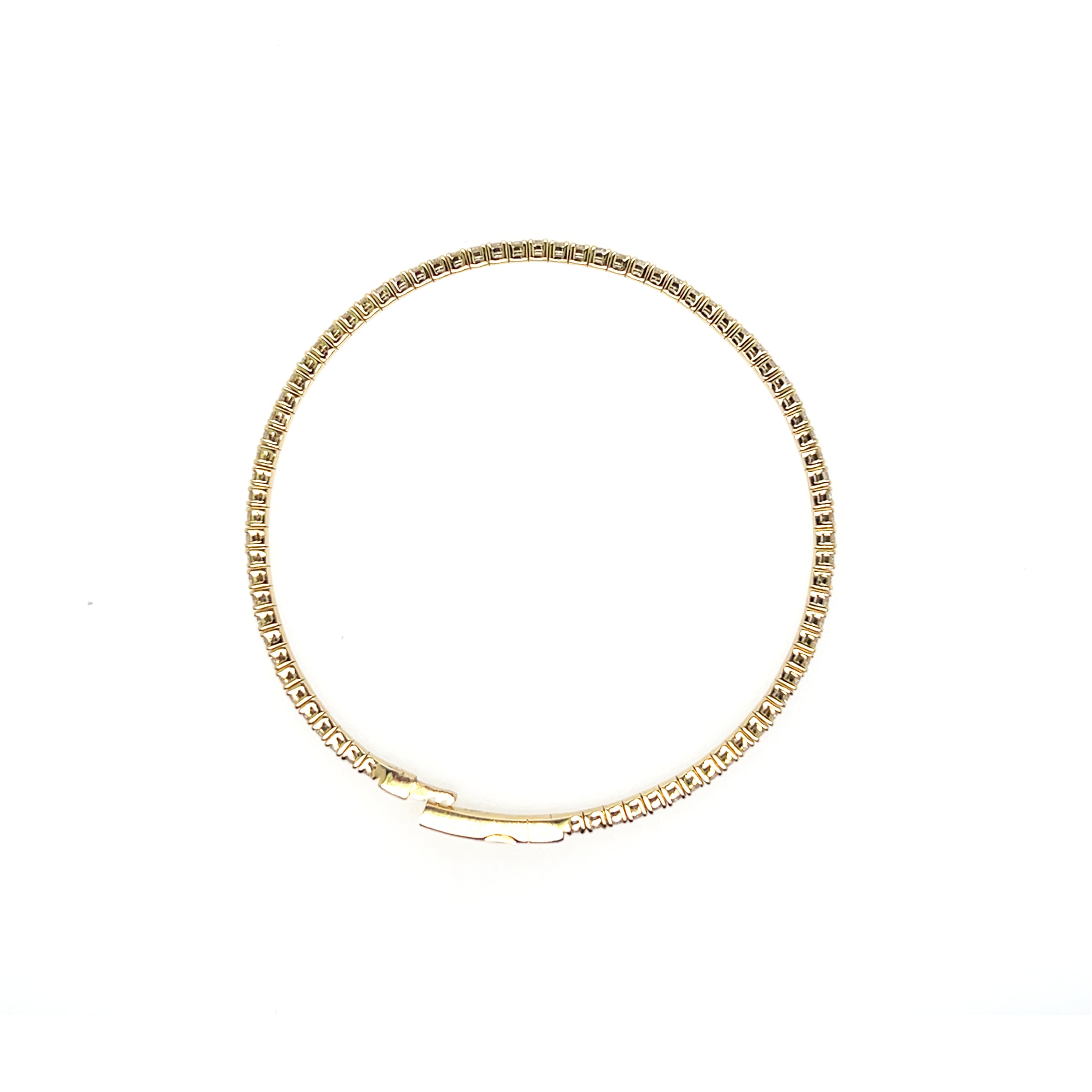 14K Yellow Gold Flex Diamond Bangle Bracelet img3