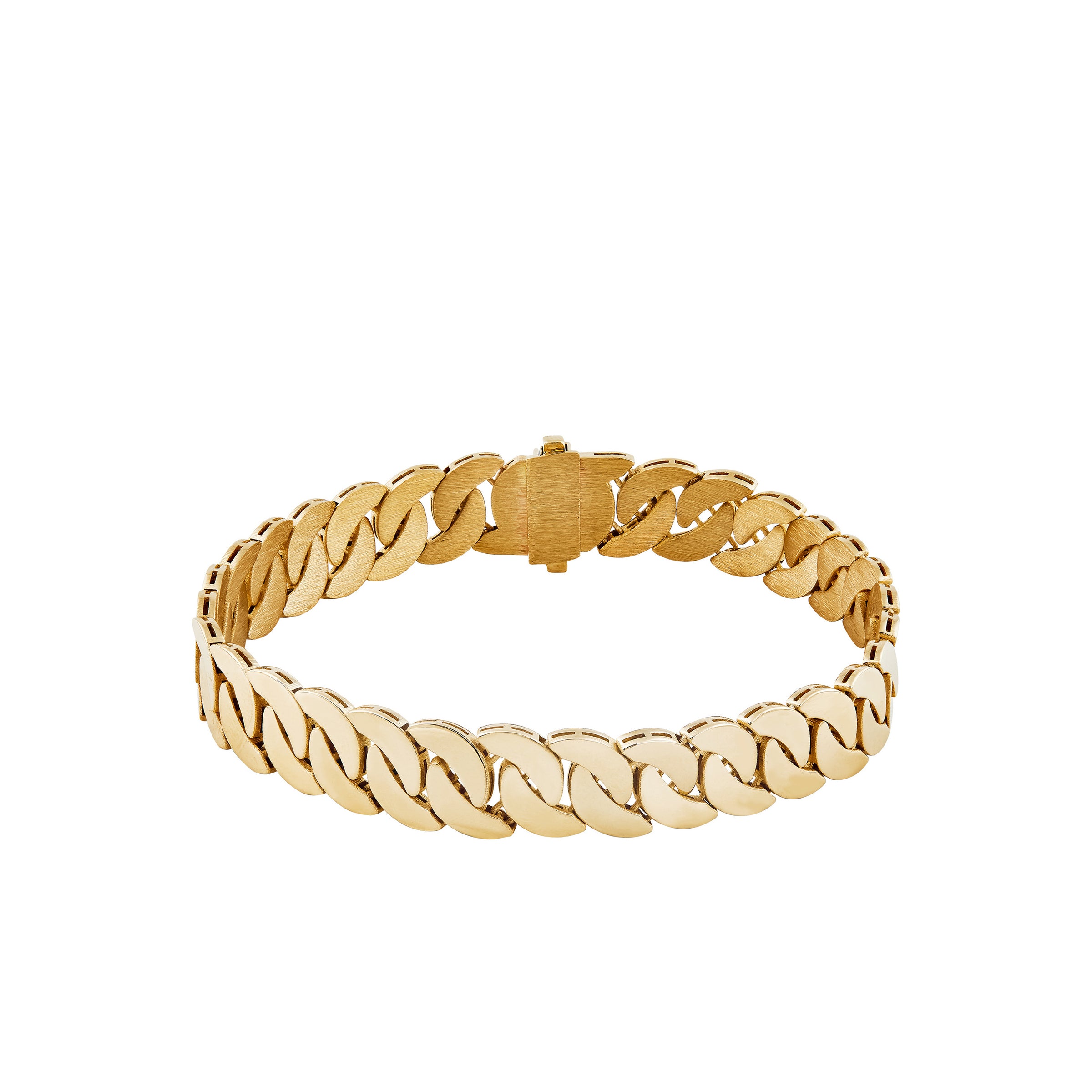 14K Yellow Gold Gents 11MM Tight Curb Chain Bracelet