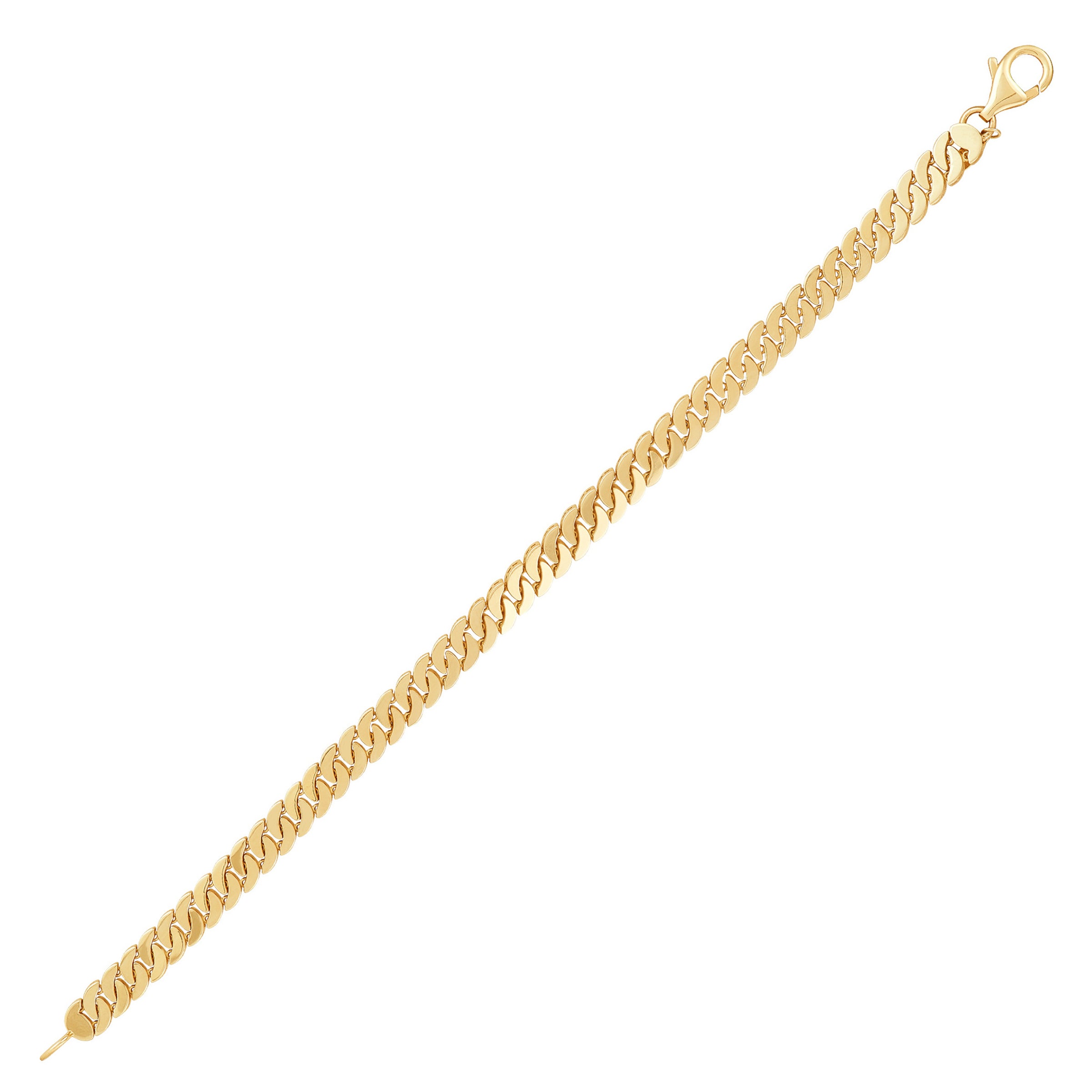 14K Yellow Gold Gents 6MM Tight Curb Chain Bracelet img2