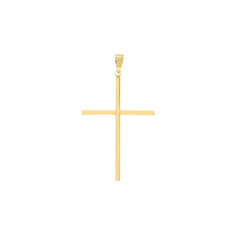 14K Yellow Gold Large Thin Cross