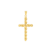 14K Yellow Gold Large Twist Cross