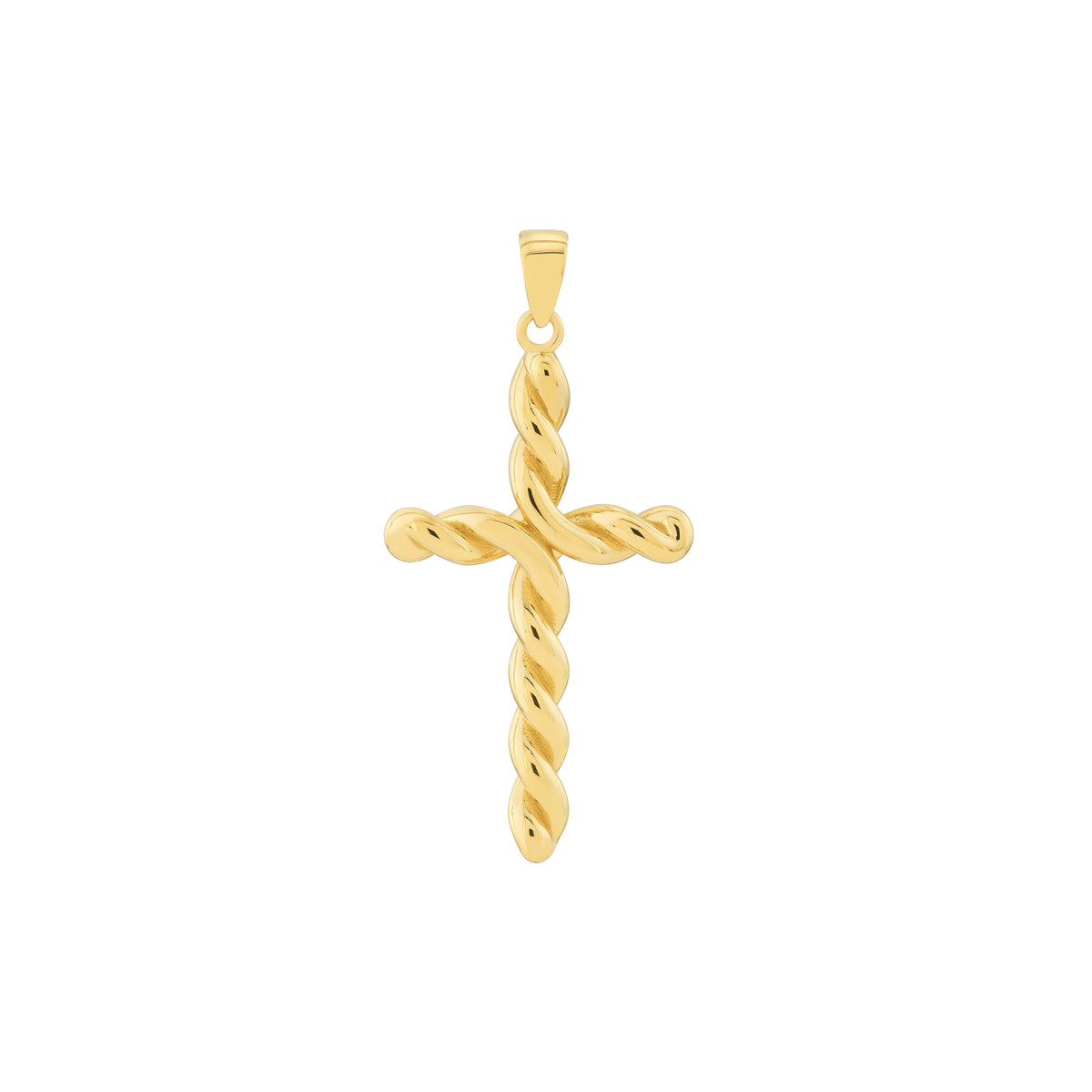 14K Yellow Gold Large Twist Cross