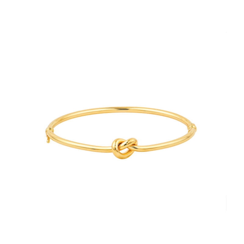 14K Yellow Gold Love Knot Bangle Bracelet