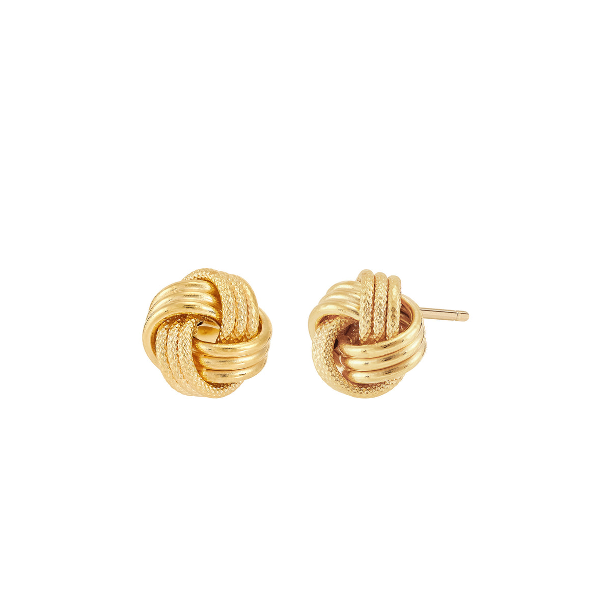 14K Yellow Gold Love Knot Stud Earrings
