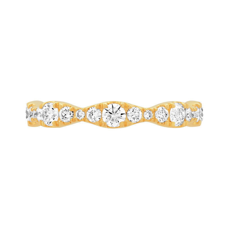 14K Yellow Gold Marquise Design Round Lab-Grown Diamond Band img1
