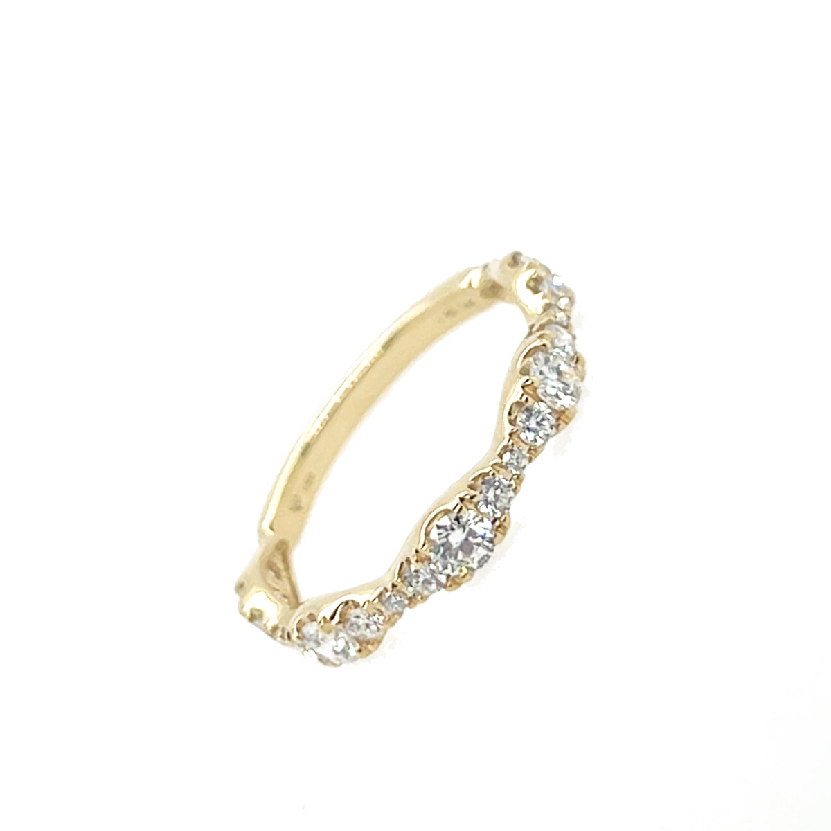 14K Yellow Gold Marquise Design Round Lab-Grown Diamond Band img2