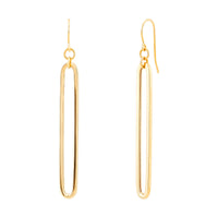14K Yellow Gold Paperclip Drop Earrings