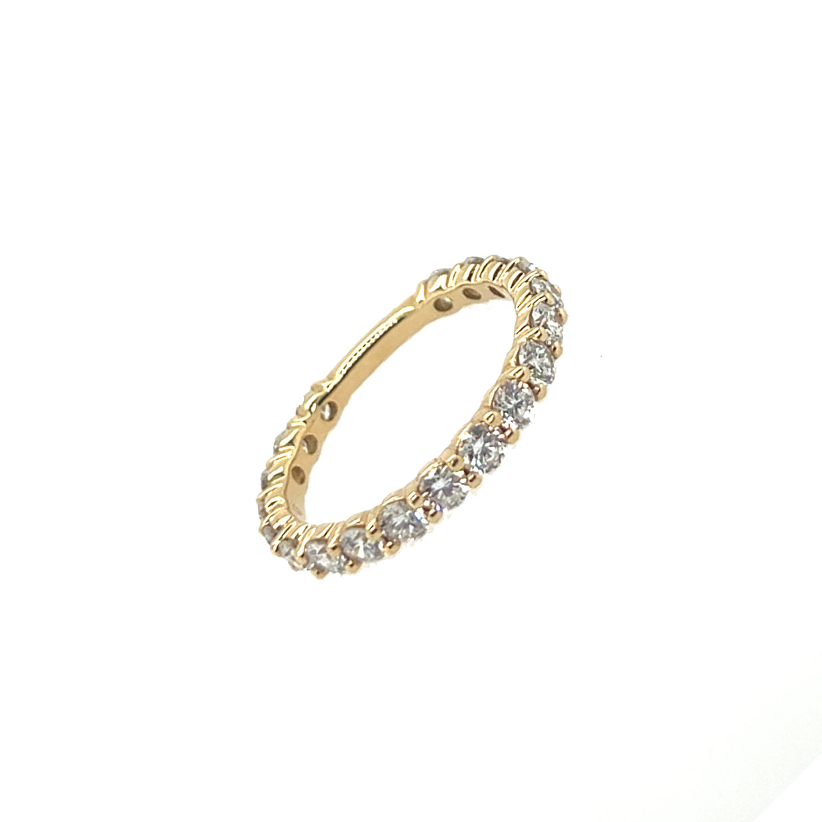 14K Yellow Gold Prong Sharing Round Lab-Grown Diamond Band img2
