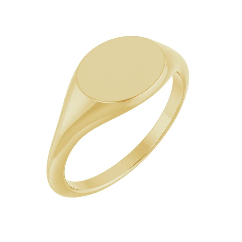 14K Yellow Gold Sideways Oval Signet Ring