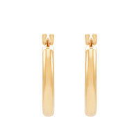 14K Yellow Gold Small Tube Hoop Earrings img2
