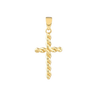 14K Yellow Gold Small Twist Cross
