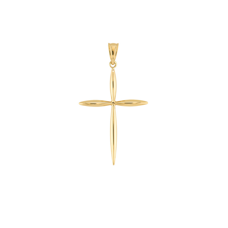 14K Yellow Gold Tapered Cross