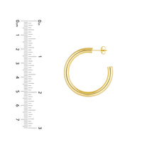 14K Yellow Gold Tube Hoop Earrings img3