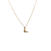 14k Yellow Gold 18in Necklace with  "L" Pedant