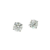 Platinum 5 Carat Round Diamond Stud Earrings