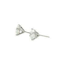 Platinum 5 Carat Round Diamond Stud Earrings