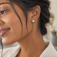 Platinum 5 Carat Round Diamond Stud Earrings