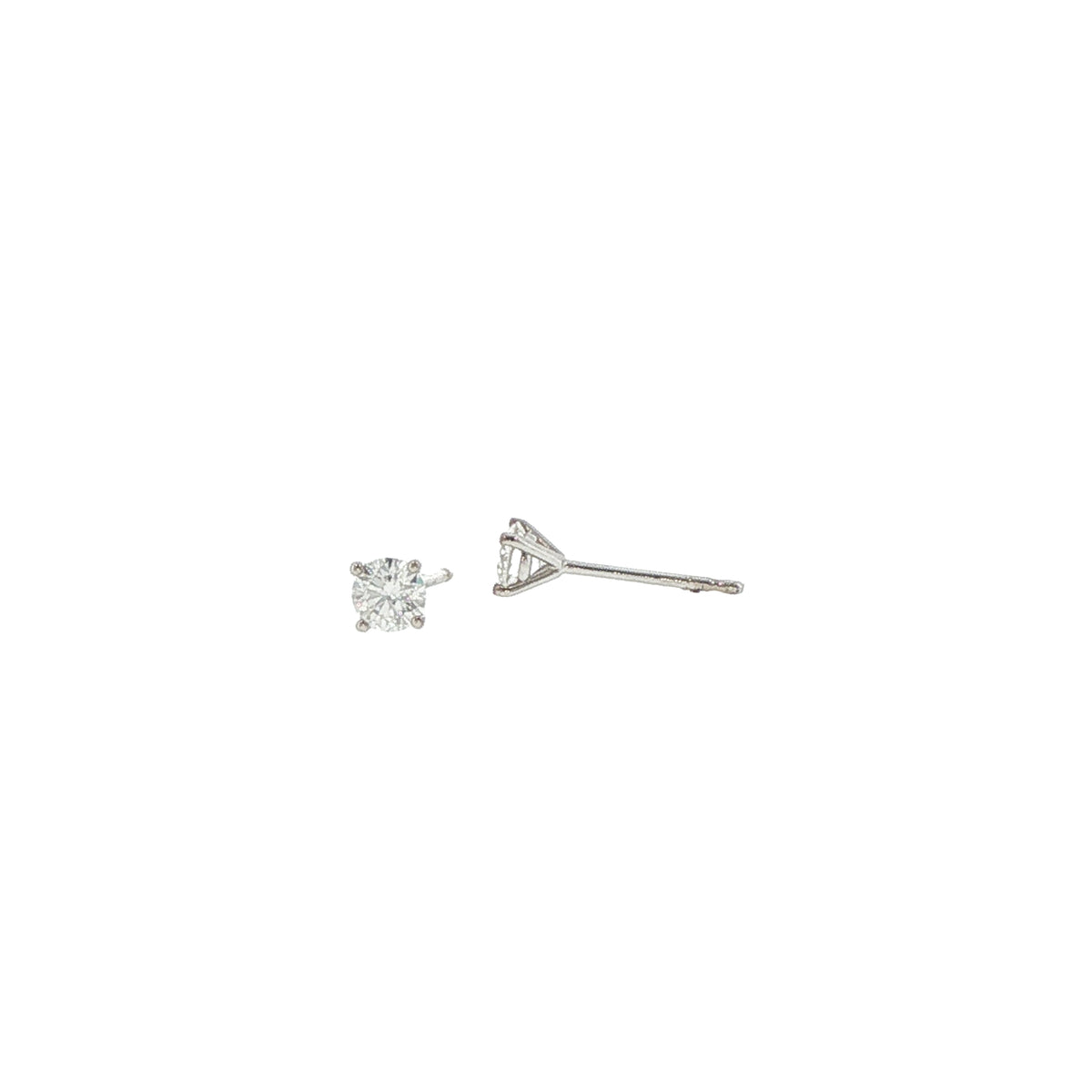 18K White Gold 4-Prong .40 Carat Martini Stud Earrings