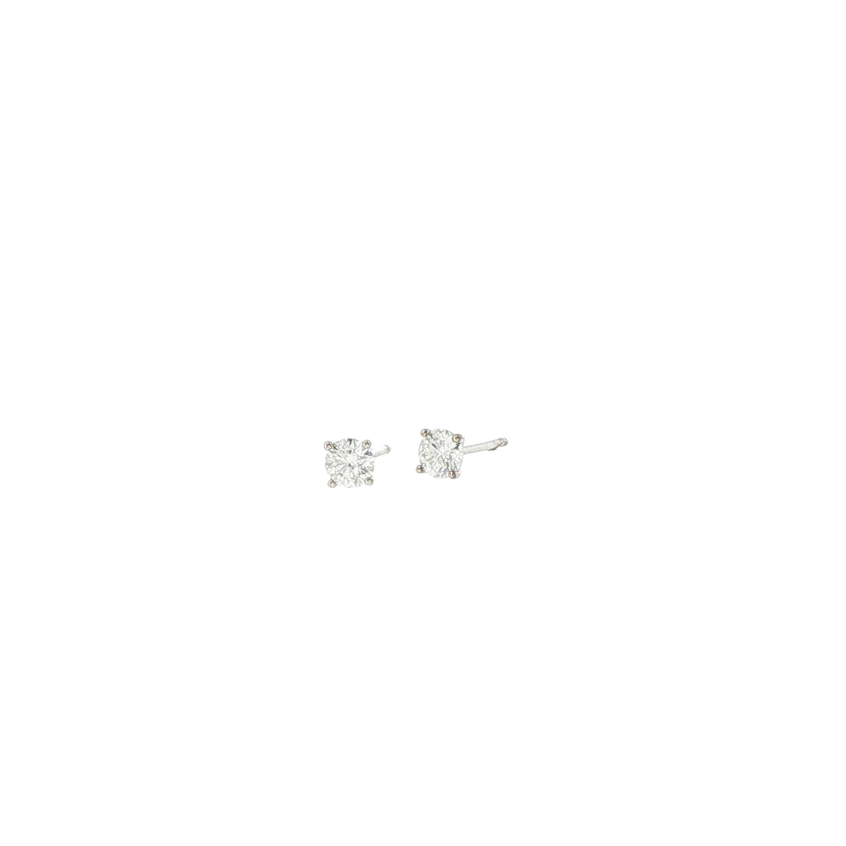 18K White Gold 4-Prong .40 Carat Martini Stud Earrings